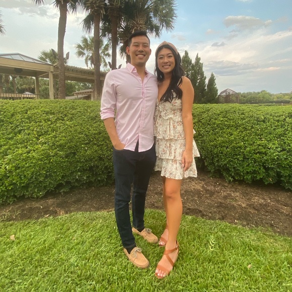 Beige & Floral Dress | Size Medium | Worn Once - Picture 3 of 3